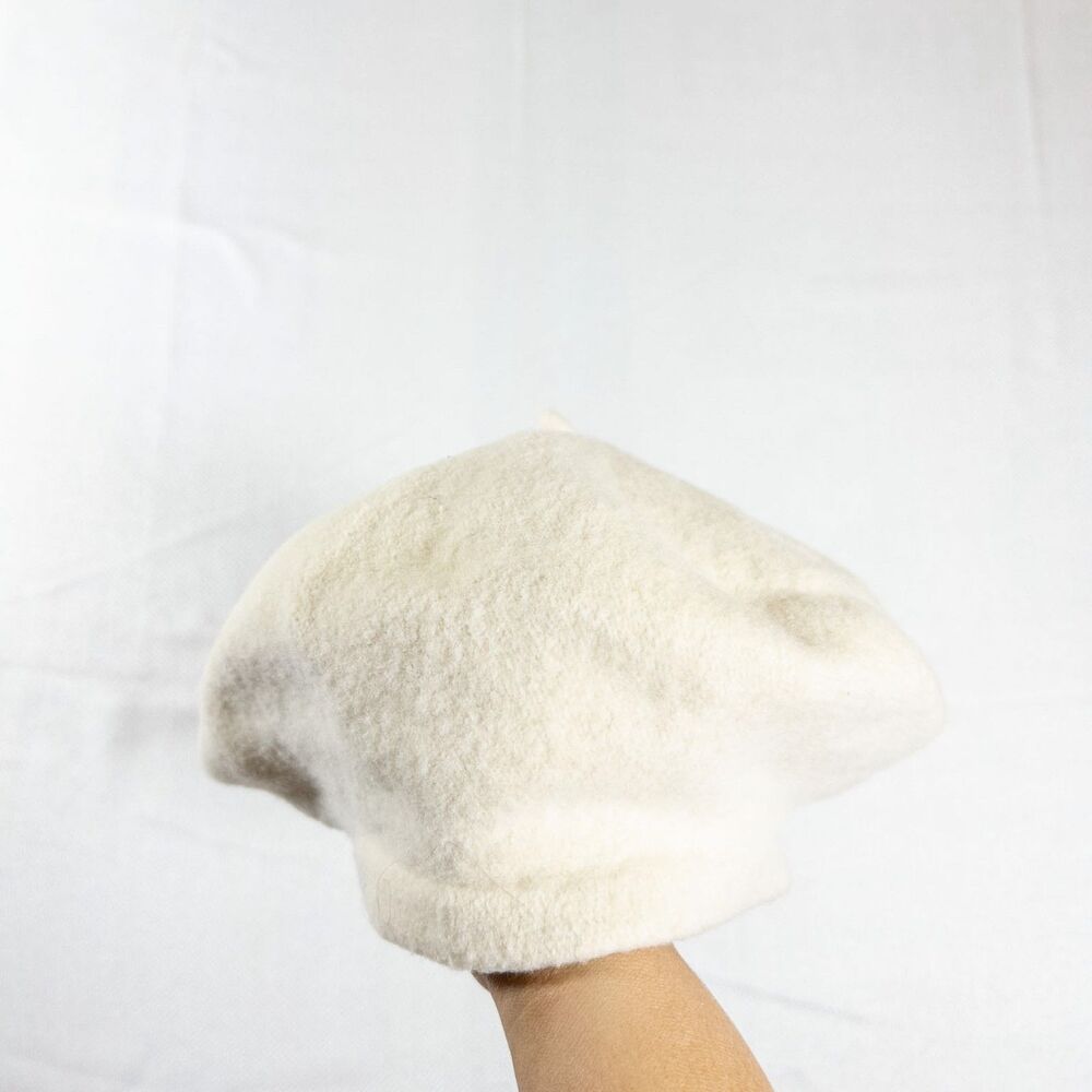 Vintage Ivory Wool Beret French Girl Parisian Old Money Artist Hat